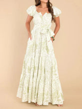 Printed Puff Sleeve Maxi Dress OutfitFlow